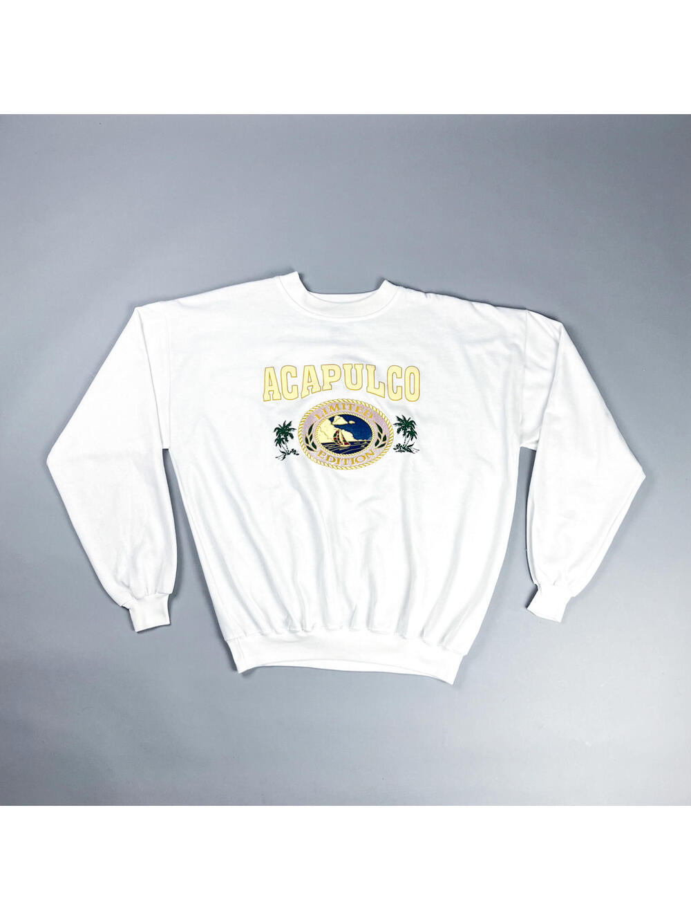 Vintage Acapulco Sweatshirt | 90's Travel Destination White Crewneck, Deadstock
